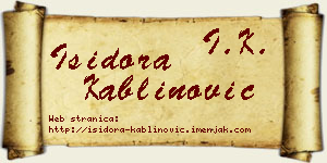 Isidora Kablinović vizit kartica